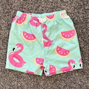 Kids Flamingo and Watermelon Print Shorts